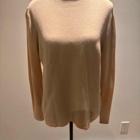 Cream Cowl Neck Sweater with Plush Texture - Picture 2 of 7